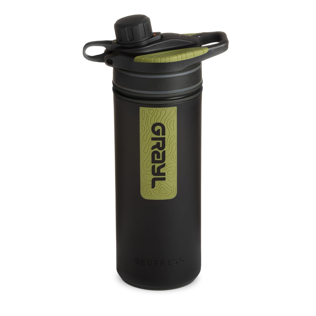 GRAYL GeoPress 24 oz Water Purifier Bottle - Filter for Hiking, Camping, Survival, Travel (Wanderer Red)