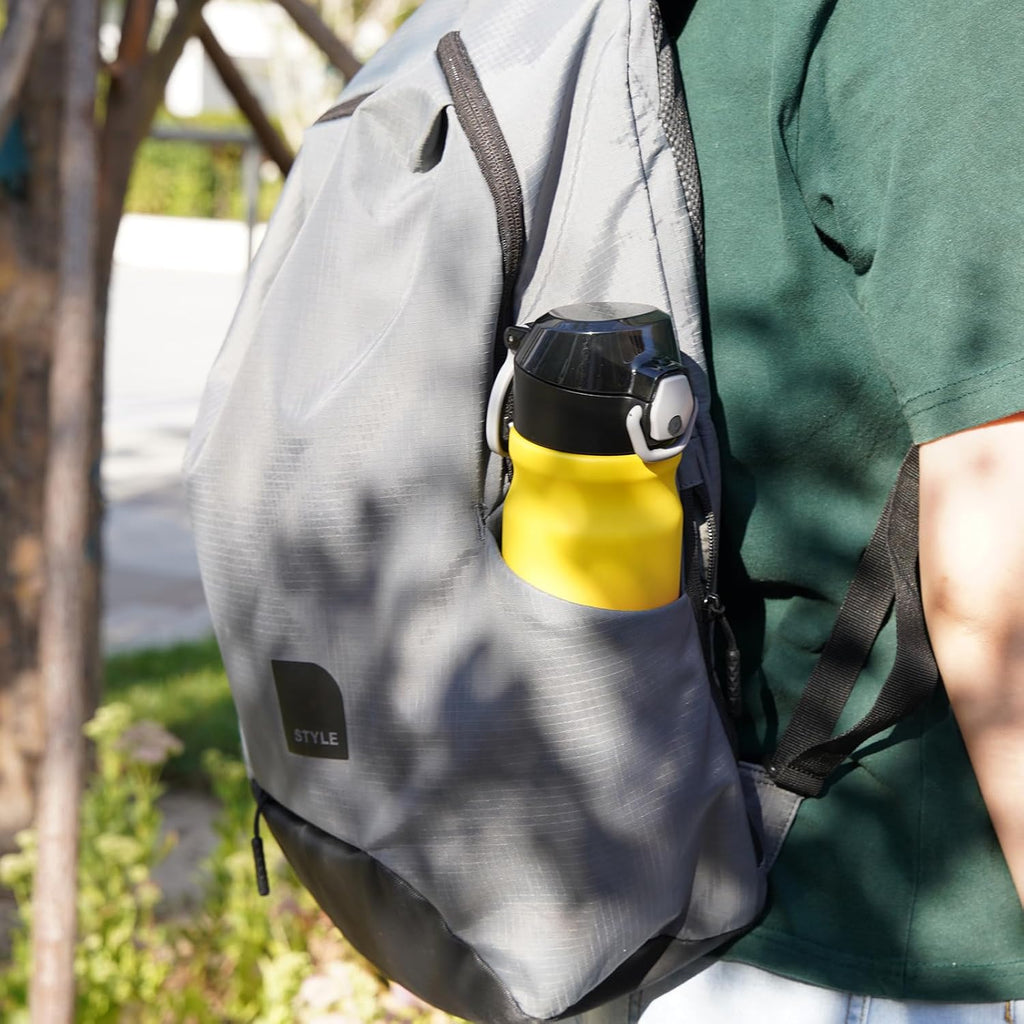 BJPKPK Water Bottle with Straw 18oz Insulated Water Bottles Reusable Stainless Steel Metal Thermal Flask with Leak Proof Lockable Lid and Carry Handle,Light Pink