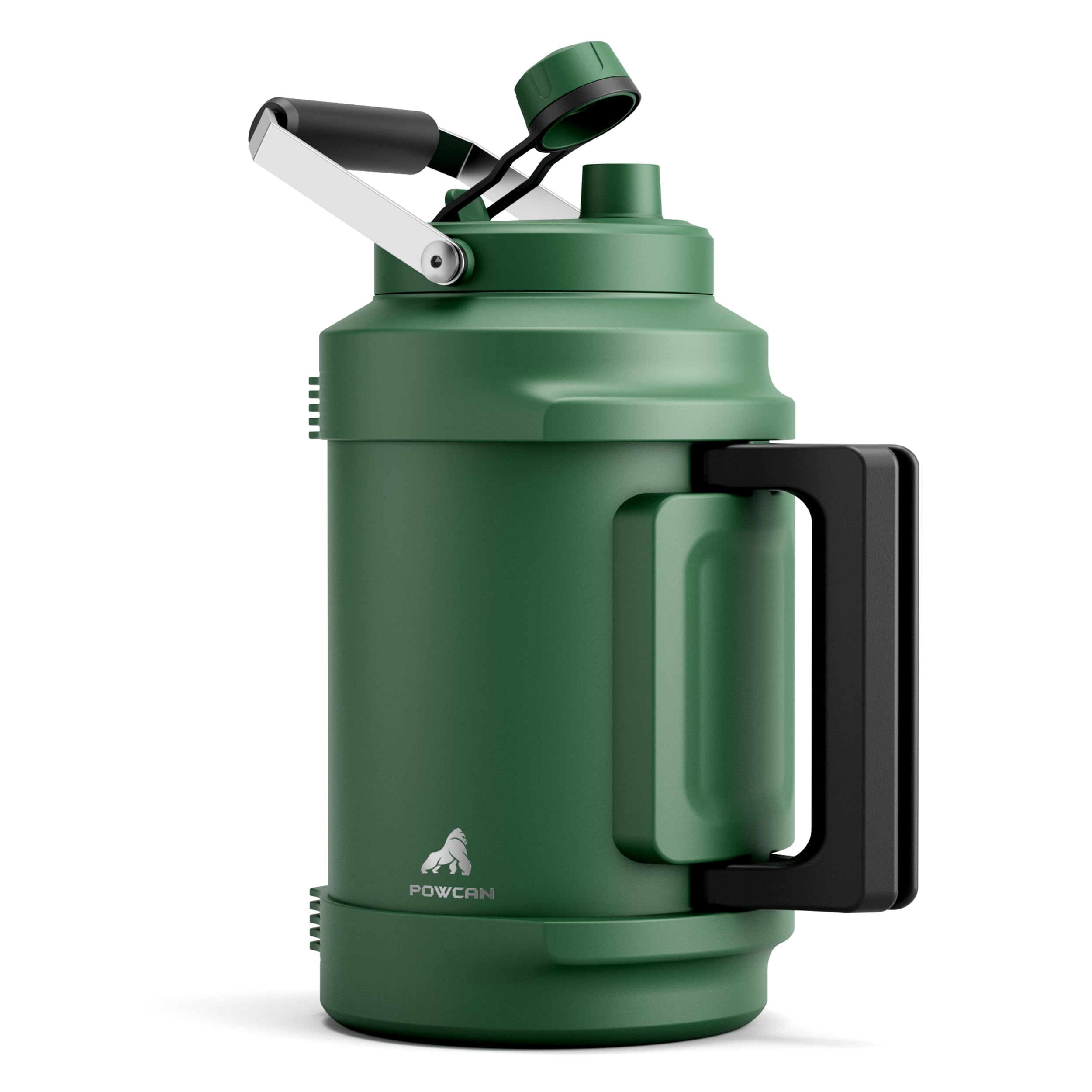 1 Gallon Insulated Water Bottle for Travel: 2-in-1 Straw Spout Lid, Dual Handle, Leakproof, Keep Cold 48H, 128oz Stainless Steel Water Jug for Gym, Biking, Road Trip, Work, Home, Picnic (Midnight)