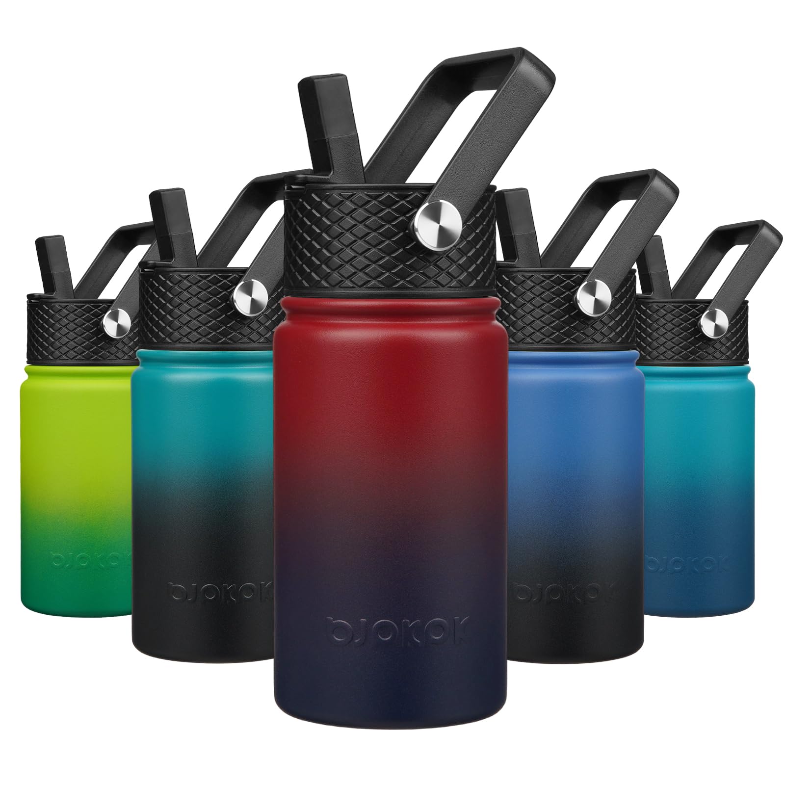 BJPKPK Insulated Water Bottle with Straw Lid, 15 oz Stainless Steel Metal Water Bottles, Reusable Leak Proof BPA Free Thermo, Flask, Cups - Lavender