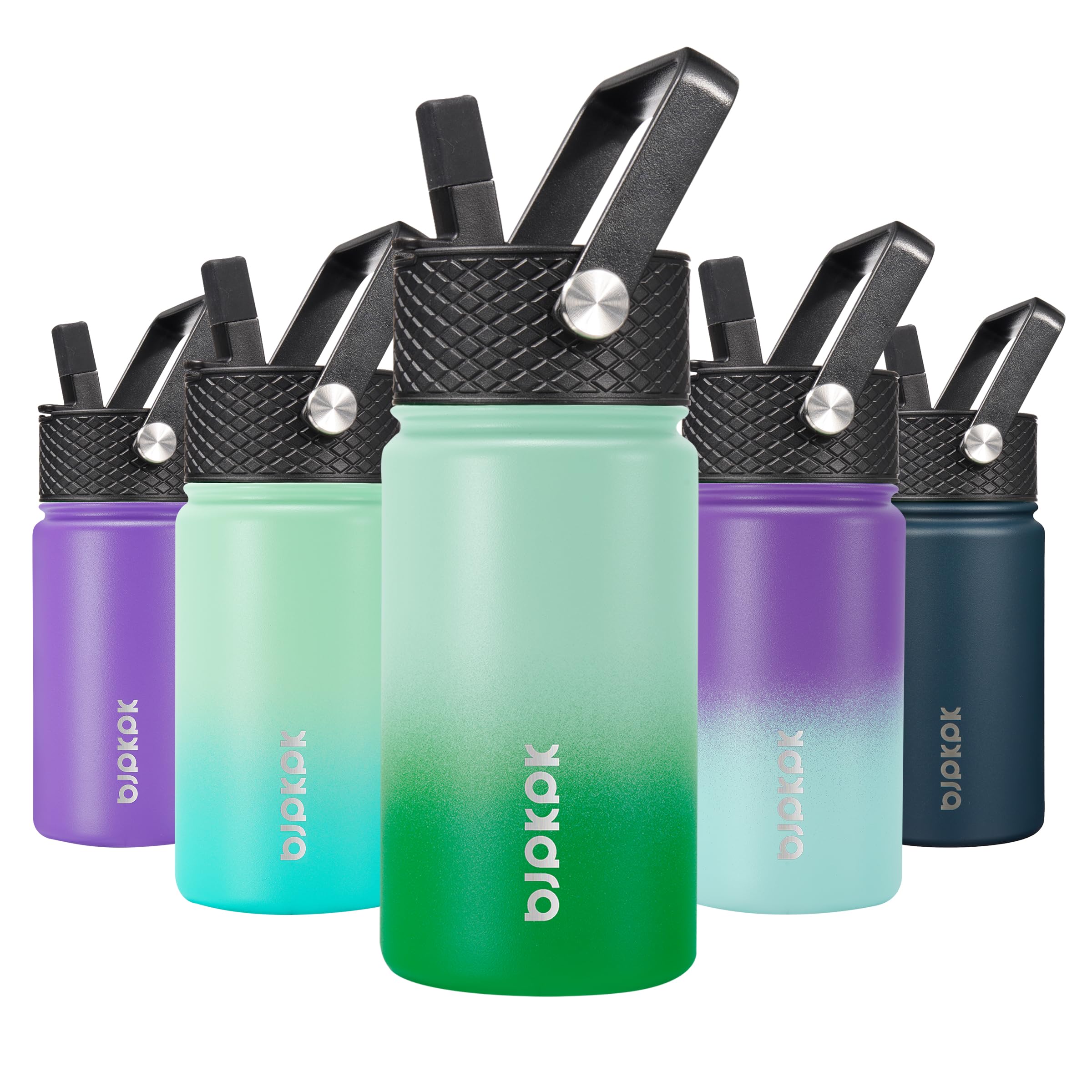 BJPKPK Insulated Water Bottle with Straw Lid, 15 oz Stainless Steel Metal Water Bottles, Reusable Leak Proof BPA Free Thermo, Flask, Cups - Lavender